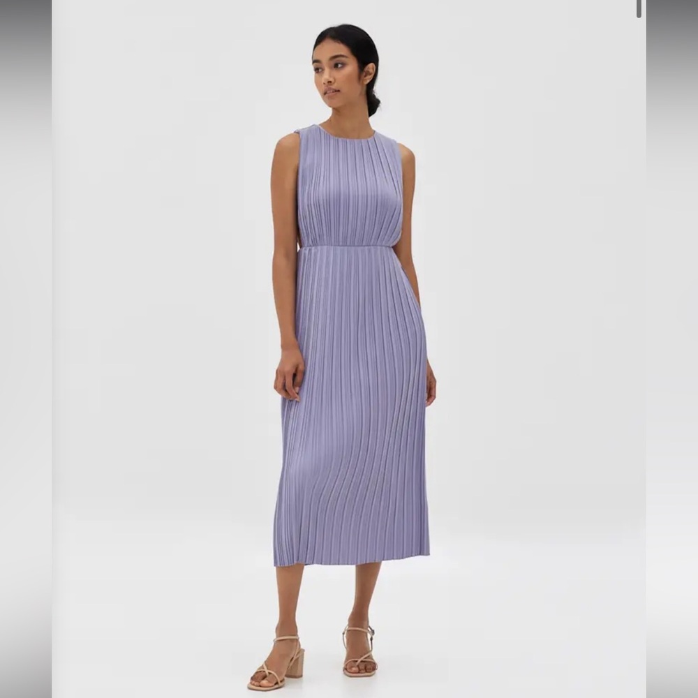 Love Bonito pleated cut-out Jiselle dress in periwinkle NWT